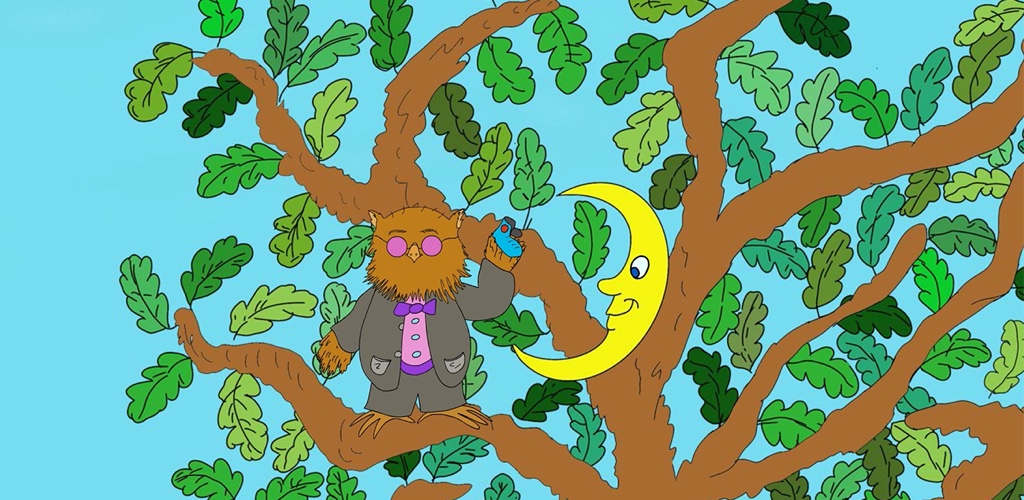 Wise Owl on tree branch