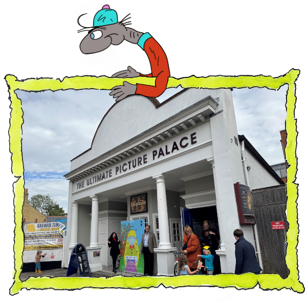 Film promotional banner outside Ultimate Picture Palace